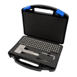 Prægestempler i sæt 4 mm med tal, bogstaver og håndtag